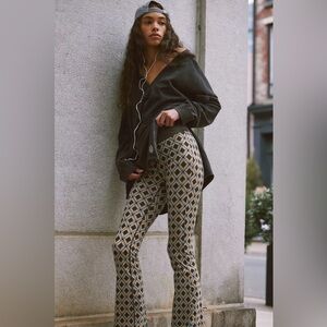 FP Movement by Free People Hot Shot Black and Tan Flare Pants Size S